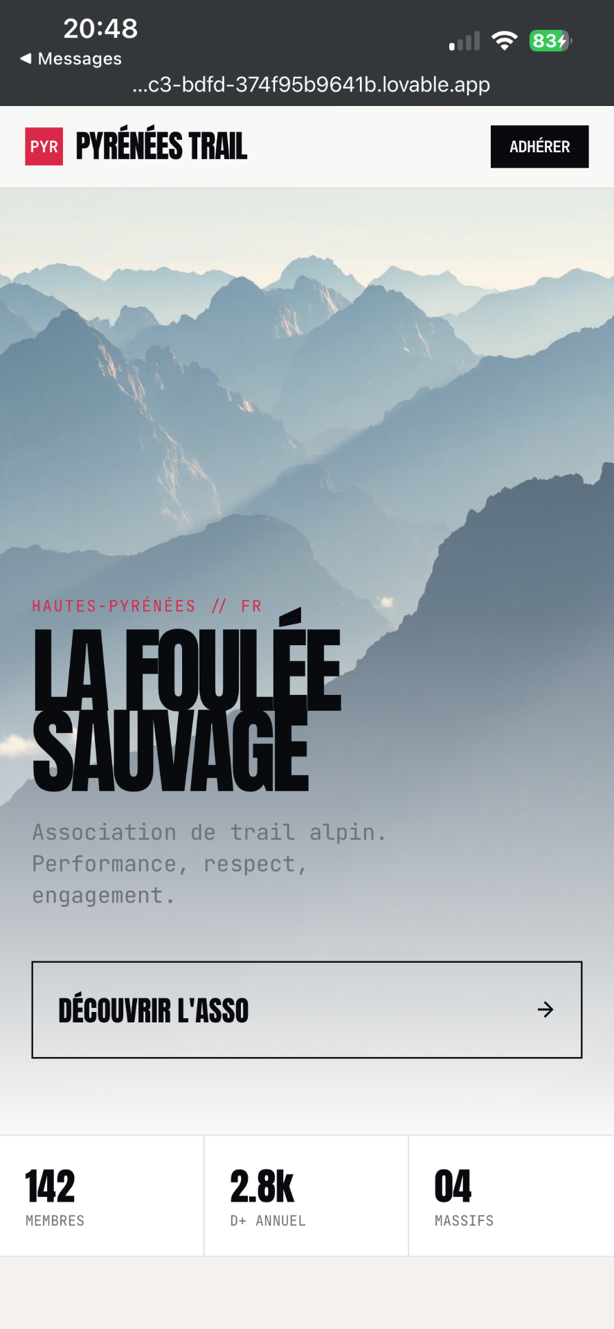 Exemple de site internet d’association de trail conçu par Slowb