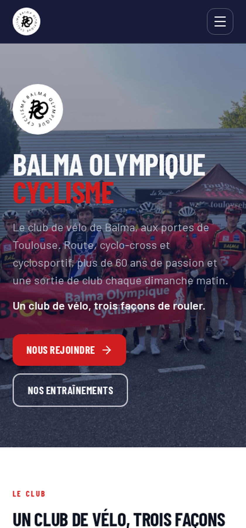 Site internet du Balma Olympique Cyclisme créé par Slowb